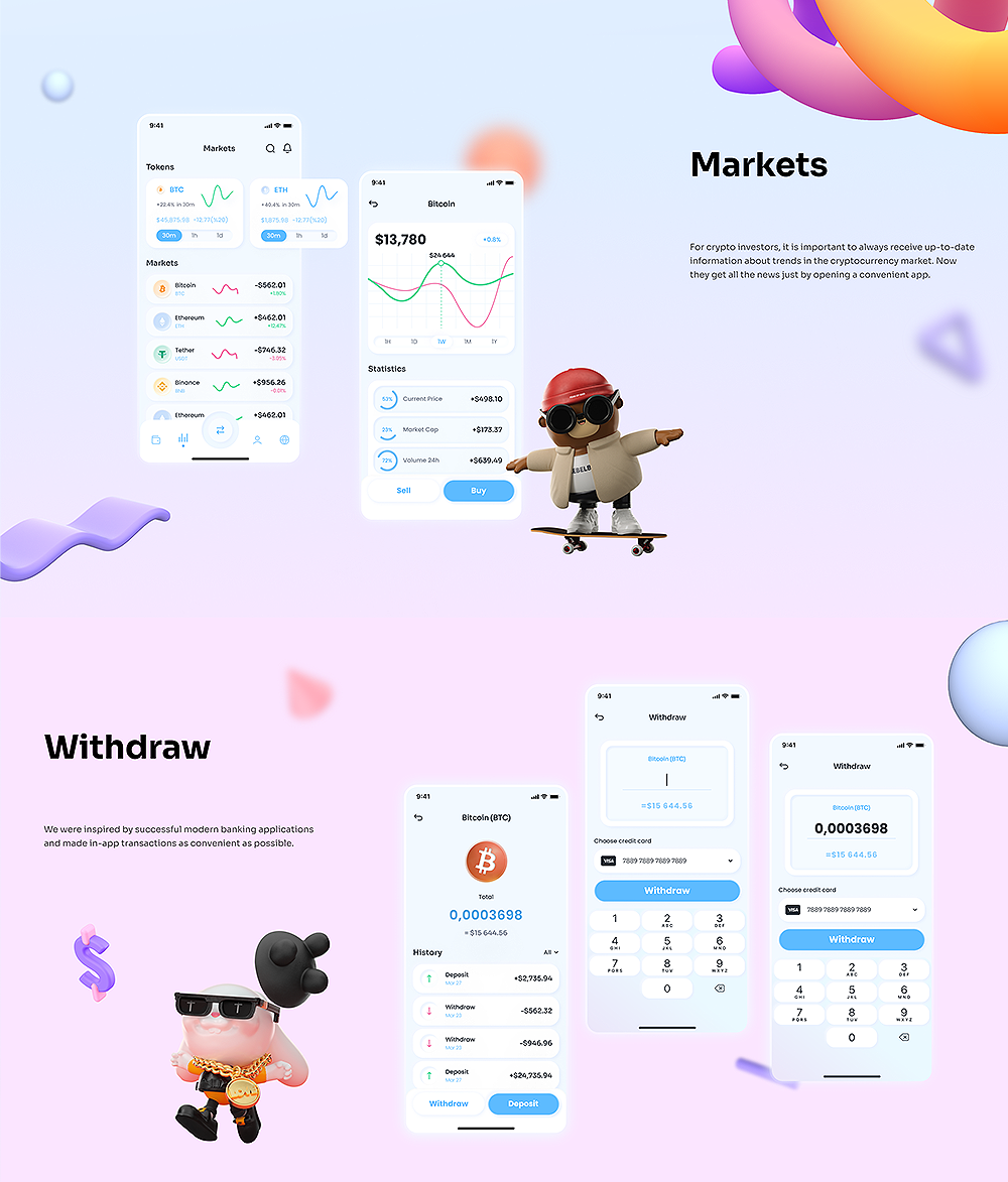 UI/UX, Product Design, Prototyping, Crypto